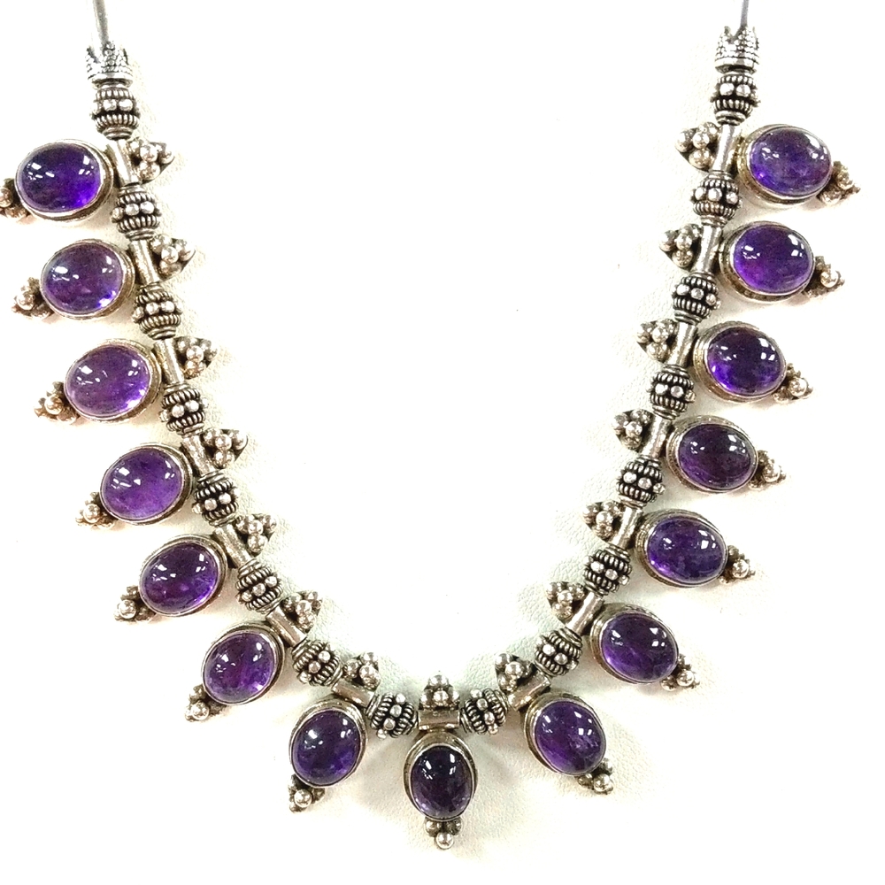 Sterling Silver Amethyst Necklace.